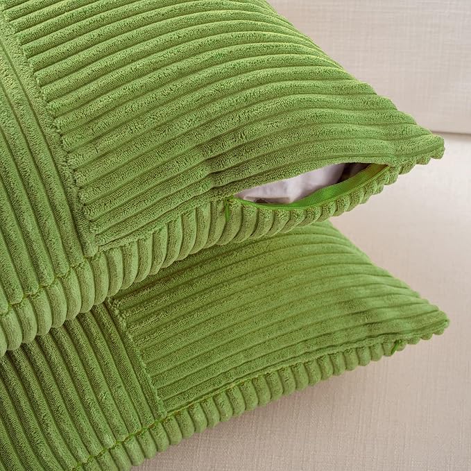 Fancy Homi Set of 2 Lime Green Decorative Throw Pillow Covers 16x16 Inch - Image 4