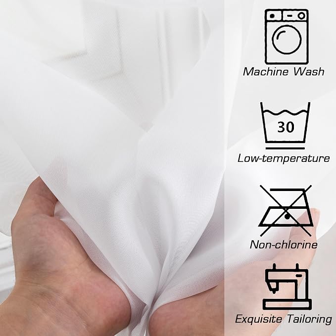 OWENIE Short Sheer Curtains 30 Inches 2 Panels Set, Kitchen Curtains Tiers - Image 5