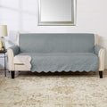 Medallion Stitched Solid Furniture Protector Stain Resistant Durable Furniture Protector Elenor Collection (Sofa, Mirage Gray/Flax)