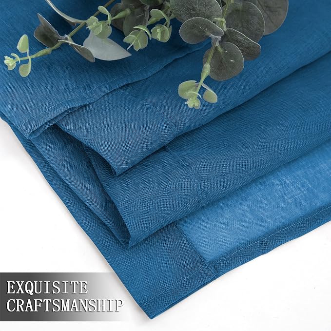 Tollpiz Sheer Curtain Linen Textured Living Room Curtains Sheer Light Filtering - Image 7