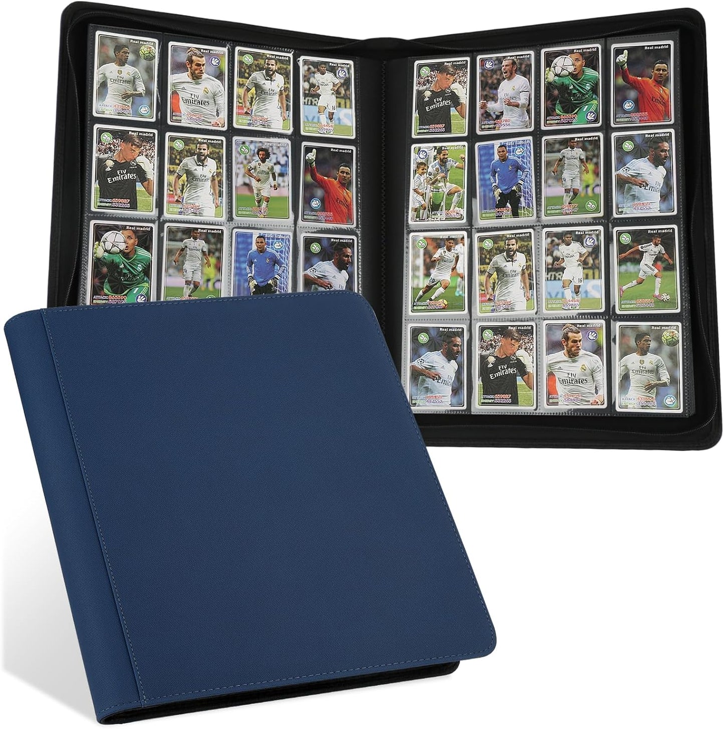 Trading Card Binder 16 Pocket, 1024 Pockets Card Binders, Card Collection Binder, Card Album Folder for MTG, TCG, Sports Cards, Game Cards (Dark Blue)