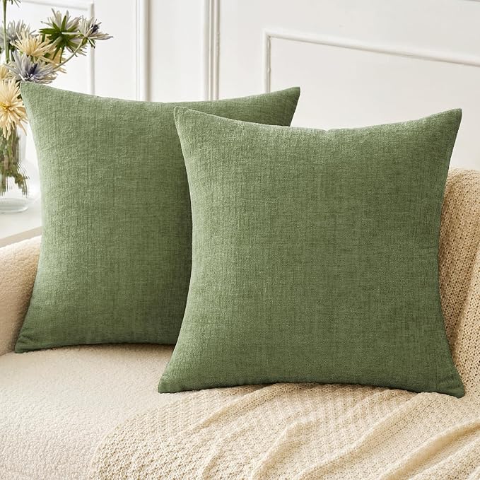 MIULEE Pack of 2 Couch Throw Pillow Covers 18x18 Inch Spring Soft Sage Green by MIULEE