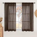 BGment Brown Linen Curtains 45 Inch Length by BGment