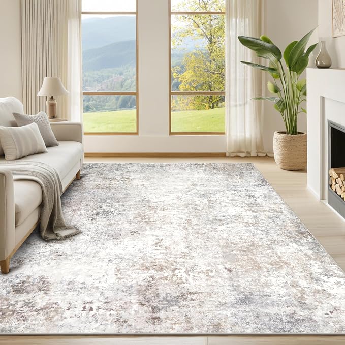 Washable Rugs 6x9 Area Rugs for Living Room, Modern Abstract Rugs for Bedroom by Srugn