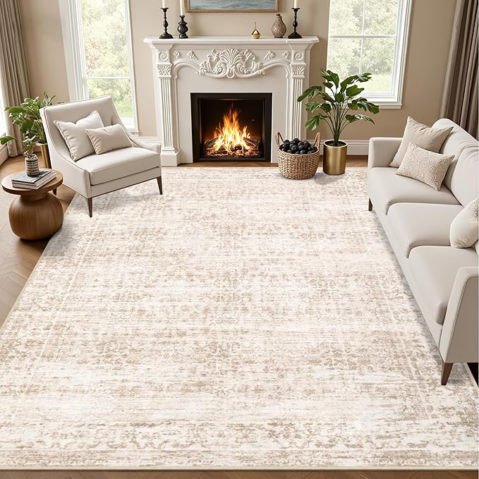 4x6 Area Rugs for Living Room: Washable Rug Soft Vintage Boho Medallion Carpet - Image 9