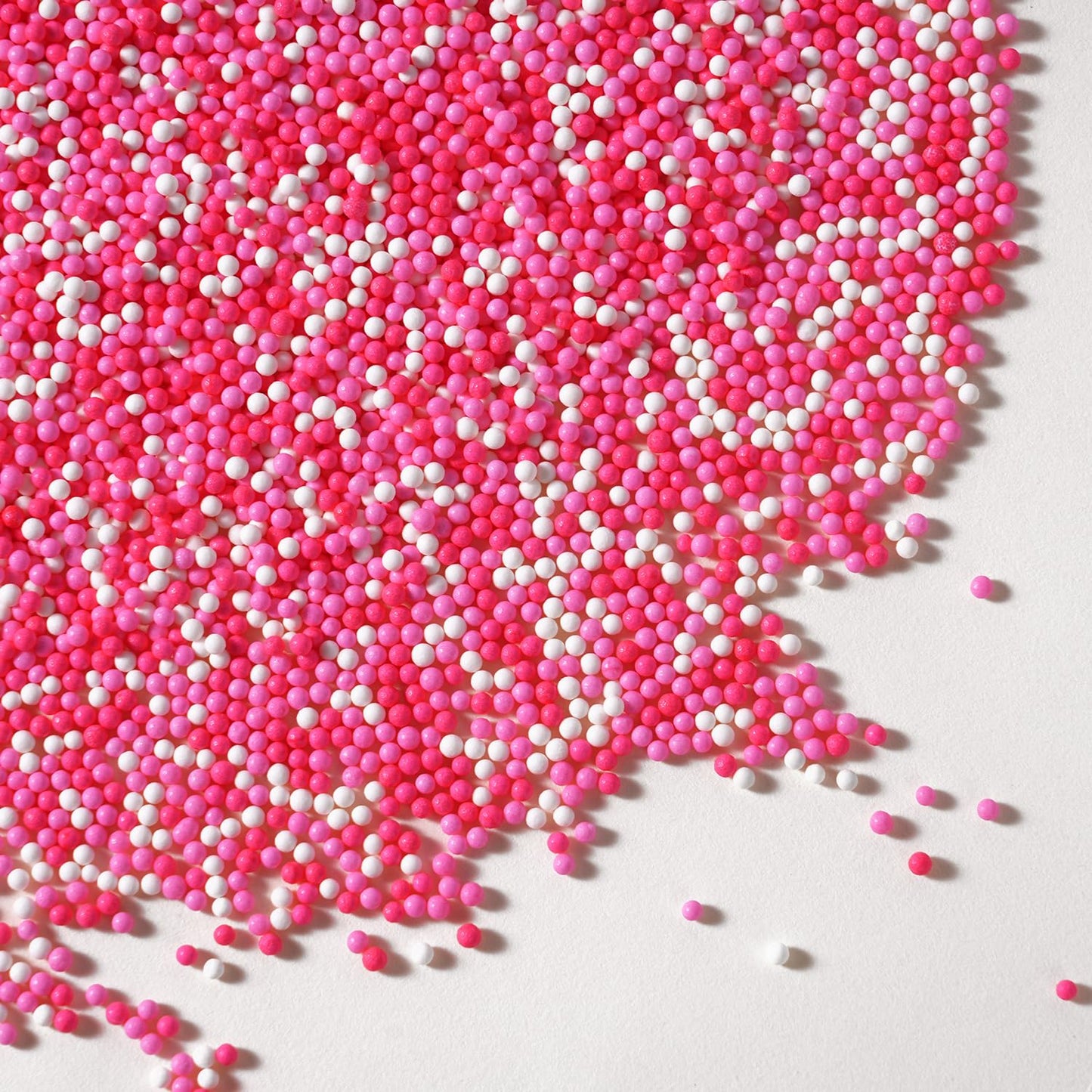Pink Sprinkles for Cupcakes, 2 mm Pink and White Pearl Sprinkles, Nonpareils Sprinkle for Cookies, Cake, Ice Cream, Macarons, and Baking(120g/4.23oz)