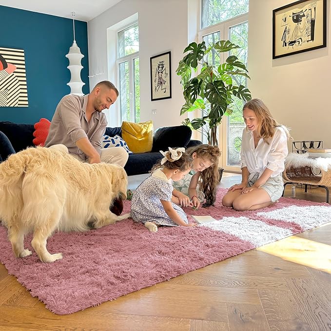 OLANLY 3x5 Machine Washable Small Bedside Rug, Soft Fluffy Shaggy Rugs - Image 7