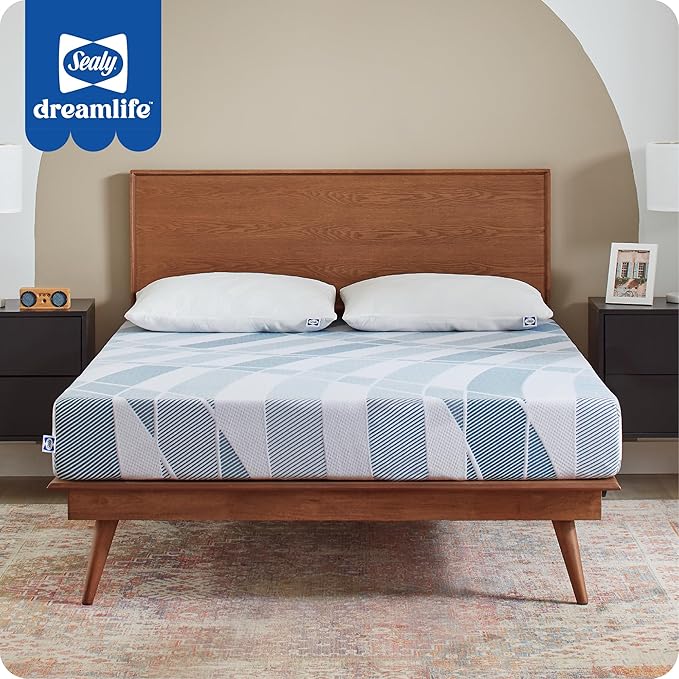 Sealy Dreamlife 8” Foam Mattress-in-a-Box, California King, SealyComfort Gel Memory Foam, Surface-Guard Technology, Breathable Comfort