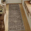 2x8 Washable Runner Rug for Hallway Kitchen Vintage Brown Non Slip Low Pile by WondRg