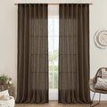 LAMIT Brown Linen Curtains for Living Room 84 inch Length 2 Panels, Light by LAMIT