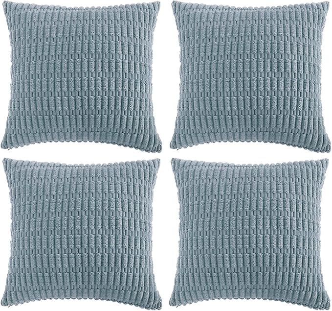 Fancy Homi 4 Packs Boho Light Blue Decorative Throw Pillow Covers 18x18 Inch - Image 6