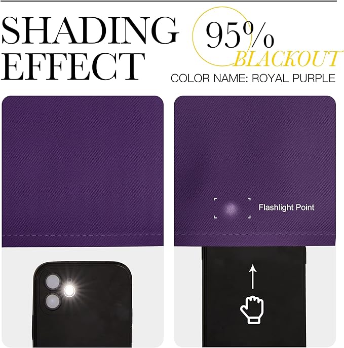 NICETOWN Royal Purple Blackout Curtains 120 inches Length - Image 4