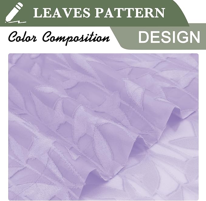 Lecloud Leia Light Purple Sheer Curtains 14 Inch Length 2 PCS, Dual Rod Pockets - Image 6