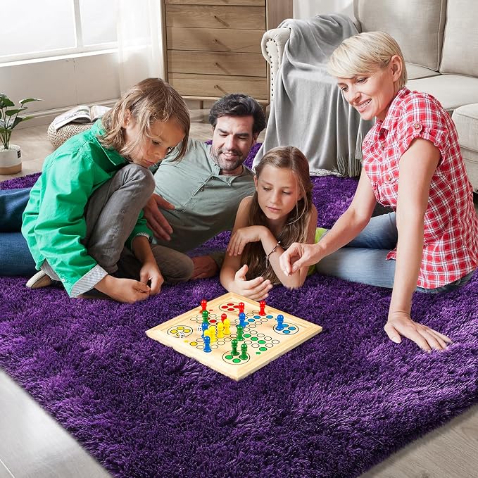 Shag Area Rugs for Bedroom Living Room, 5X8 Ultra Soft Purple Fluffy Area Rugs - Image 3
