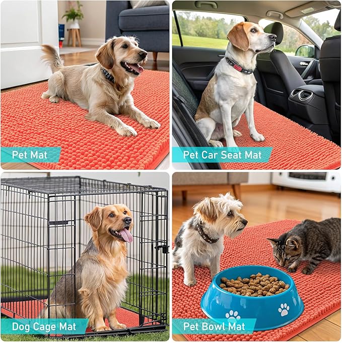 OLANLY Dog Door Mat for Muddy Paws 70x32, Absorbs Moisture and Dirt, Absorbent - Image 7