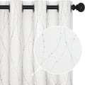 Deconovo Blackout Grommet Silver Pattern Printed Curtains, Pure White, 52W x 72L by Deconovo