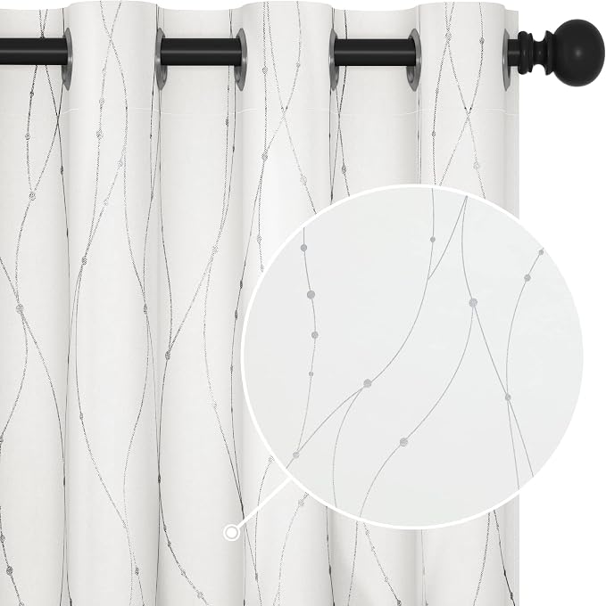 Deconovo Room Darkening Curtains, Pure White Curtain, Thermal Insulated Noise by Deconovo