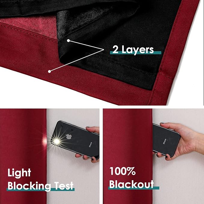 ChrisDowa 100% Blackout Curtains 90 inch Long - Image 4