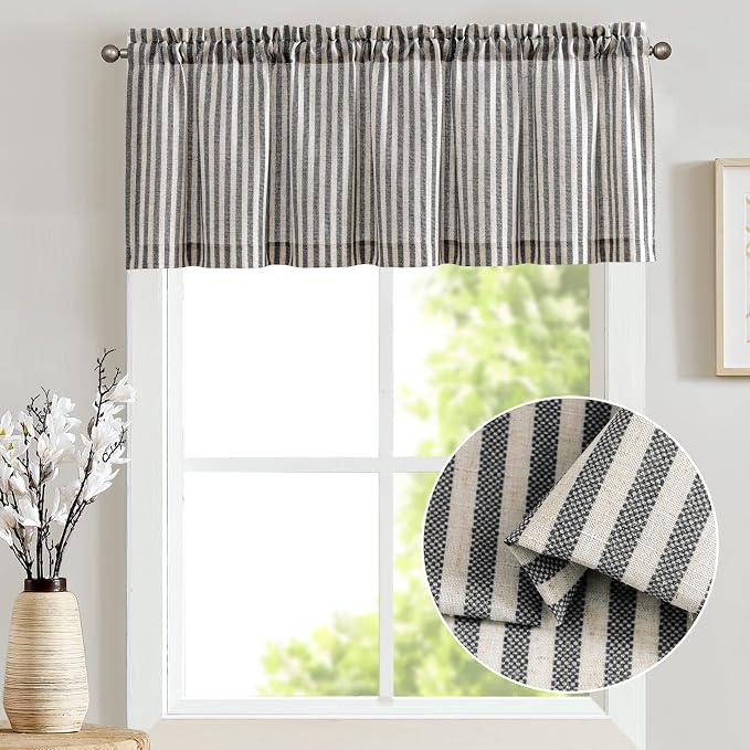 jinchan Linen Stripe Curtain Valance - Image 4