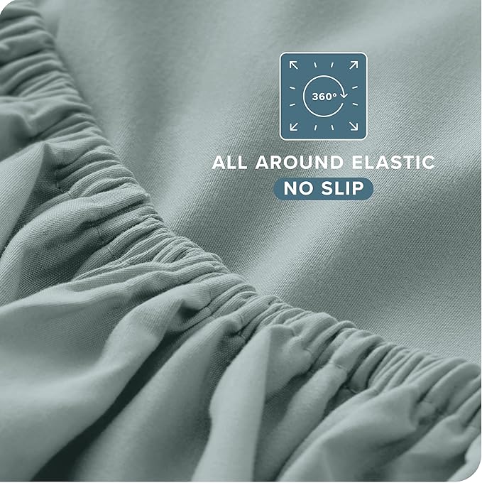 Bare Home Full Sheet Set - Luxury 1800 Ultra-Soft Microfiber Full Bed Sheets - Double Brushed - Deep Pockets - Easy Fit - 4 Piece Set - Bedding Sheets & Pillowcases (Full, Sea Spray)
