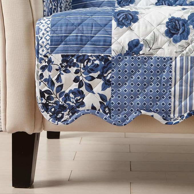 Great Bay Home Reversible Patchwork Loveseat Cover - Image 2