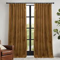 RYB HOME Brownish Gold Velvet Curtains 108 inch, Retro Vintage Room Darkening by RYBHOME