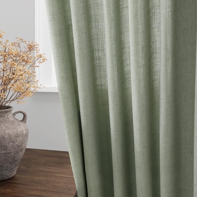 Nanspring Desert Sage Linen Curtains 108 Inches Long - Image 4