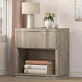 Night Stand with Charging Station, Wooden Mid Century Modern Nightstand with Drawer, Bed Side Table with Storage, Large Rustic Farmhouse End Tables for Bedroom Living Room Office