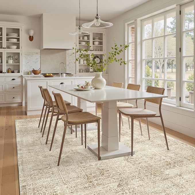 6x9 Area Rug for Living Room Floral Washable Non-Slip Modern Rugs for Bedroom - Image 3