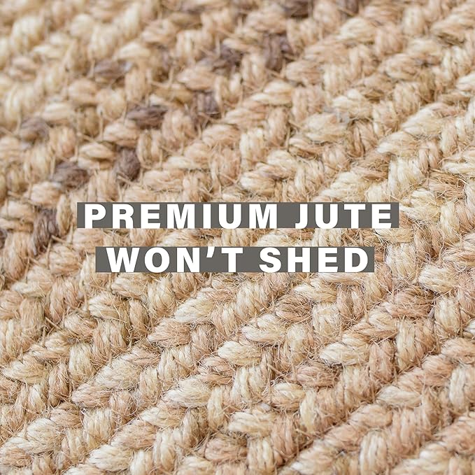 Homespice Cookie Dough Braided Area Rugs 6x9' - Country Style Dining Room Rugs for Under Table for Rustic Decor