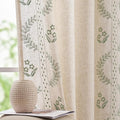 jinchan Belrose Linen Curtains for Bedroom Floral Curtains 108 Inch Length by JINCHAN