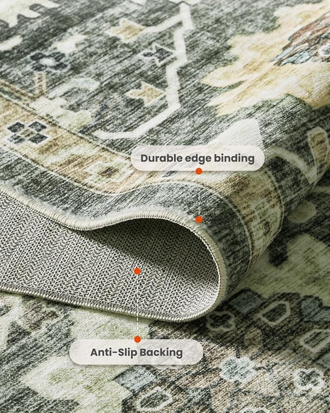 AMADA HOMEFURNISHING 5x7 Area Rugs, Washable Living Room Rug Low-Profile - Image 7