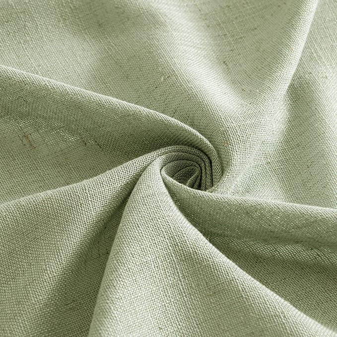 MIULEE Sage Green Linen Curtains 90 Inch Long - Image 8