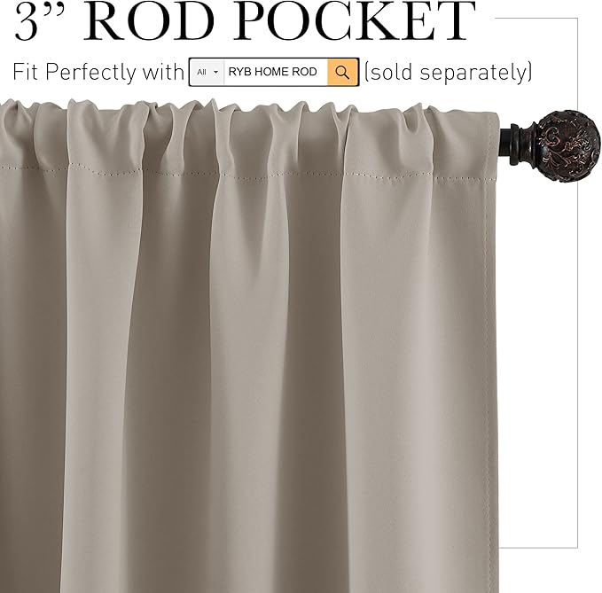 RYB HOME RV Curtains for Camper Windows, Mini Small Thermal Insulated Sunlight - Image 2