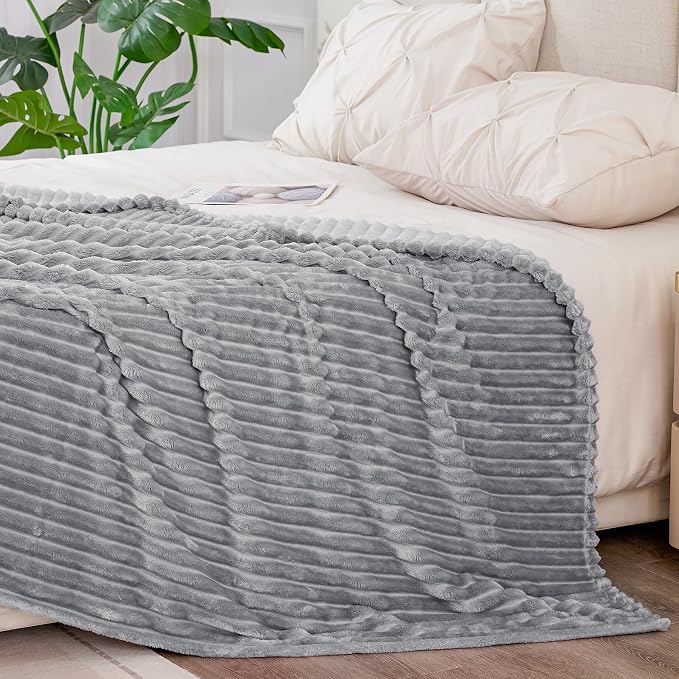 BEDELITE Fleece Blanket King Size – 3D Ribbed Jacquard Soft and Warm Decorative - Image 5