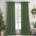 Pitalk Olive Green Curtains 90 Inch Length by Pitalk