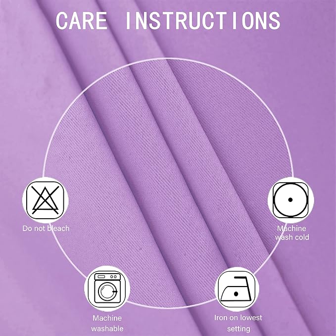 LEMOMO Blackout Curtains 38 x 54 inch/Lavender Curtains Set of 2 Panels/Thermal - Image 4