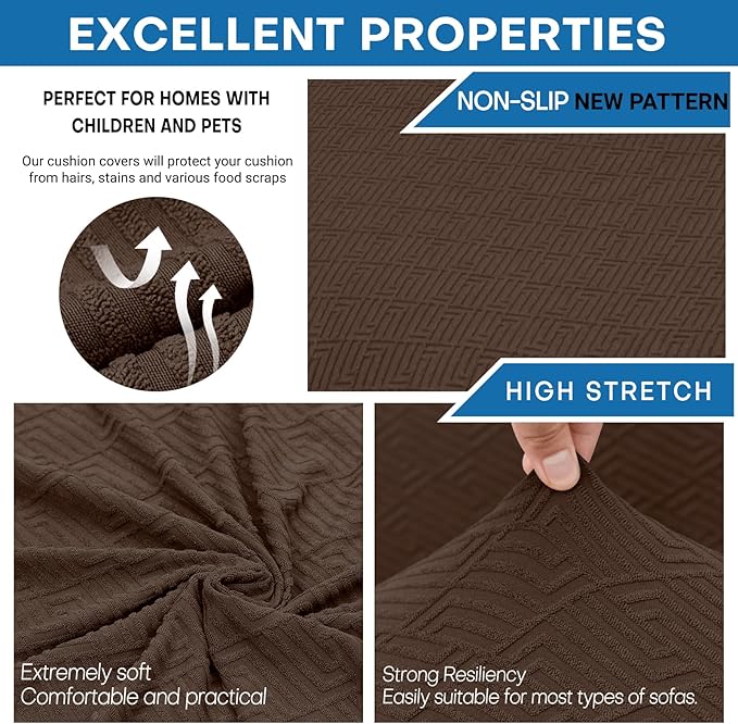 XINEAGE Couch Cushion Covers Seat Cushion Cover Thick Stretch Sofa Slipcovers 1 - Image 5