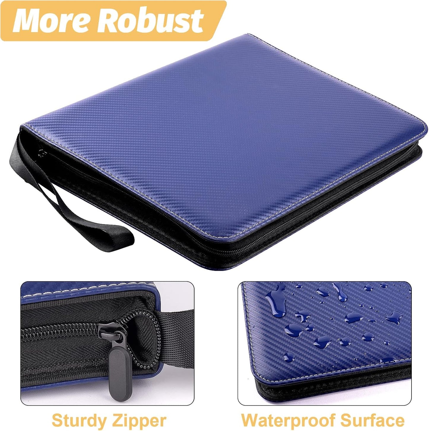 Trading Card Binder, Premium 9 Pocket Card Binder, 720 Double Sided Pocket PU Collection Binder, Collector Album, Card Holder for MTG, TCG, Sports Cards (Black)