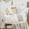 Fancy Homi Set of 2 Cream White Lumbar Decorative Throw Pillow Covers 16x26 Inch by Fancy+Homi