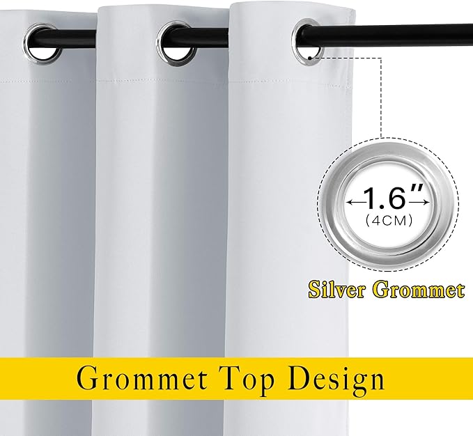 NICETOWN Room Darkening 118 inch Long Curtains, Grommet Thermal Drapes Weighted - Image 2