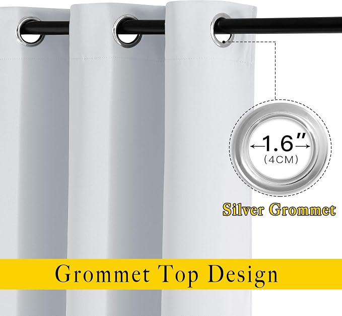 NICETOWN Greyish White Kitchen Curtains 36 inches Long, Window Treatments - Image 2