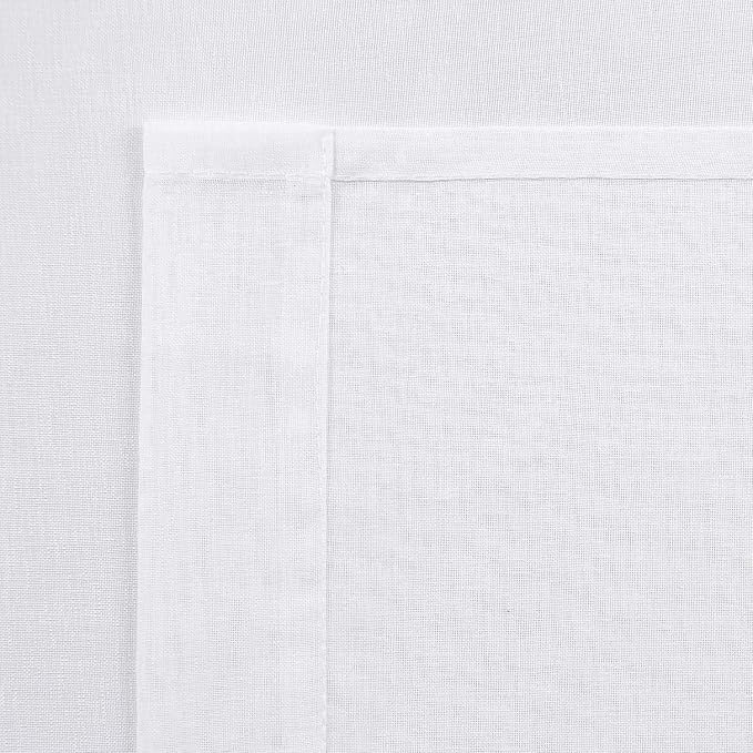 DWCN White Sheer Curtains 63 inch Length 2 Panels Set, Elegant Solid Color - Image 5