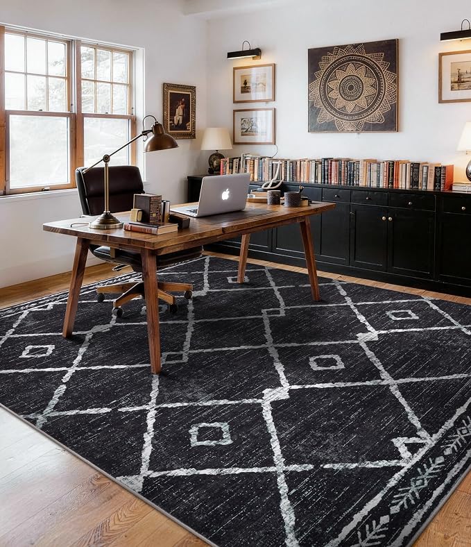 YIHOUSE Moroccan Area Rugs for Living Room 5x7, Western Geometric Soft Low-Pile - Image 9