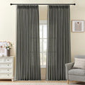 96 Inch Linen Curtains for Living Room, Pinch Pleated Semi Sheer Curtain Rustic by IVAPUPU