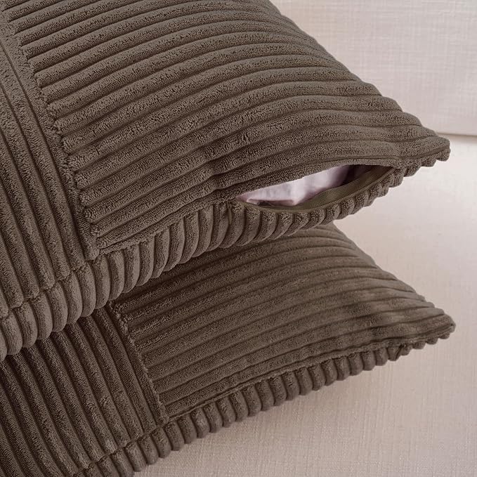 Fancy Homi 2 Packs Dark Brown Lumbar Decorative Throw Pillow Covers 20x28 Inch - Image 4