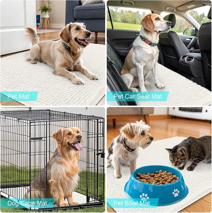 OLANLY Dog Door Mat for Muddy Paws 47x24, Absorbs Moisture and Dirt, Absorbent - Image 7