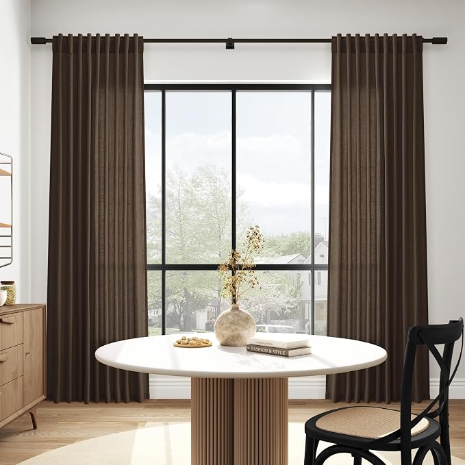 Chocolate Linen Curtains 72 Inch Long - Image 6