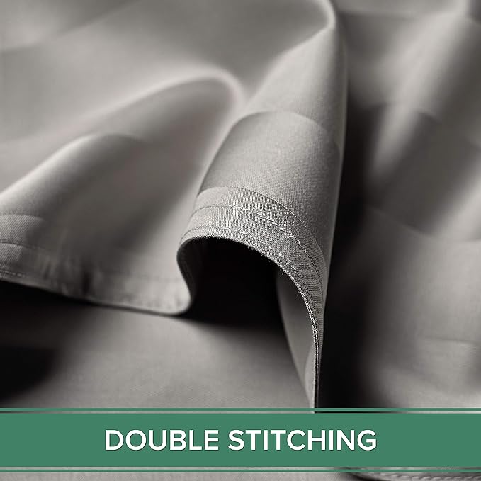 Queen Sheets by Pure Bamboo, Genuine 100% Organic Viscose Derived from Bamboo Bed Sheet Set, Luxuriously Soft & Cooling, Double Stitching, Lifetime Quality Promise (Queen, Jacquard Silver)