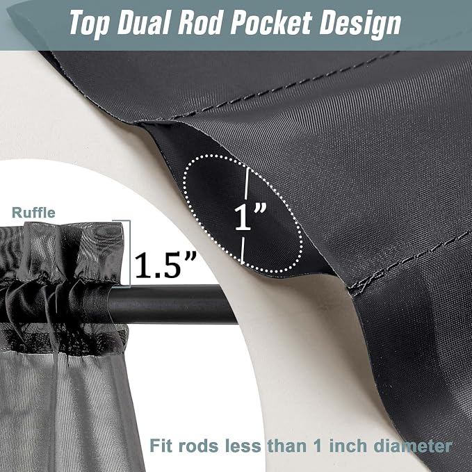 Halloween Black Sheer Curtains 84 Inches Long 2 Panels, Elegant Airy - Image 3